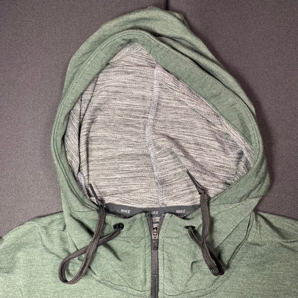 NIKE DRI-FIT Men`s Size XXL Green Running Zip-Up Hoodie 933428-932 - Picture 3 of 9